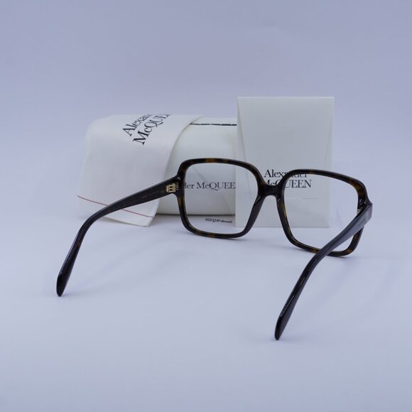 Alexander McQueen AM0286O 002 Eyeglasses Havana 55mm Square Frame - Picture 10 of 10